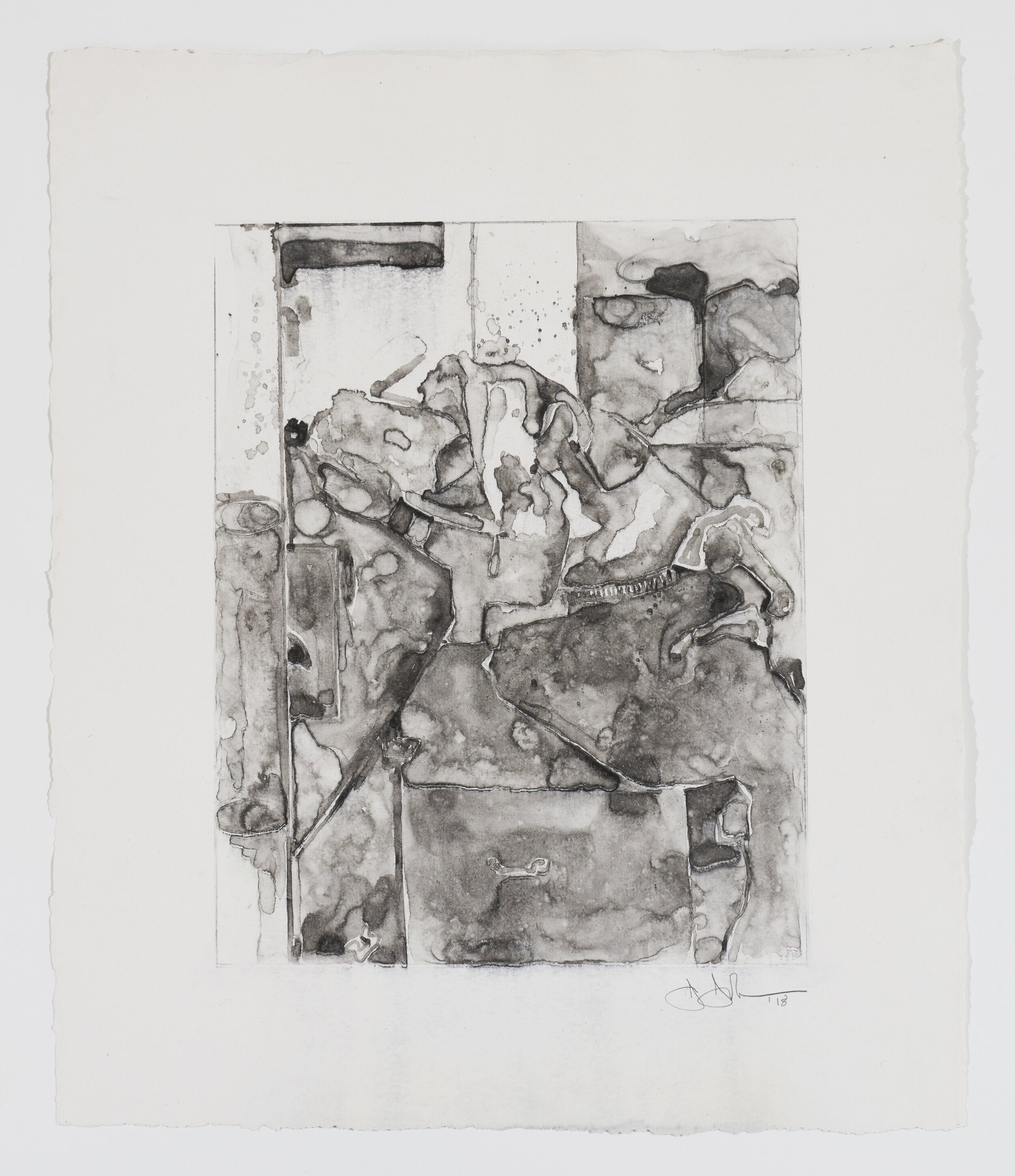Jasper Johns Untitled, 2018 Monotype 17 1/2 x 14 2/4 in.