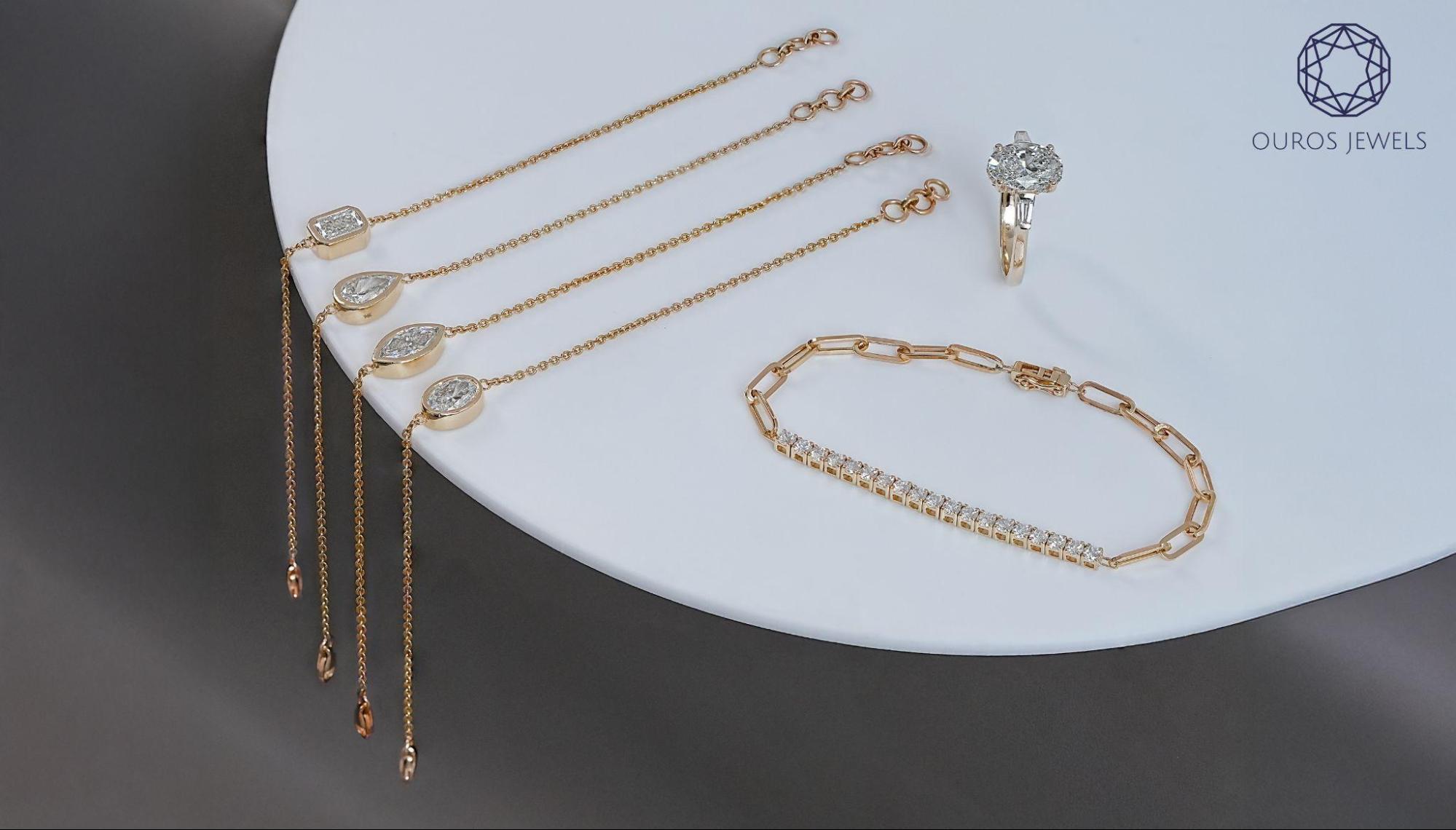 fine diamond jewelry featuring diamond bracelets and rings from Ouros Jewels