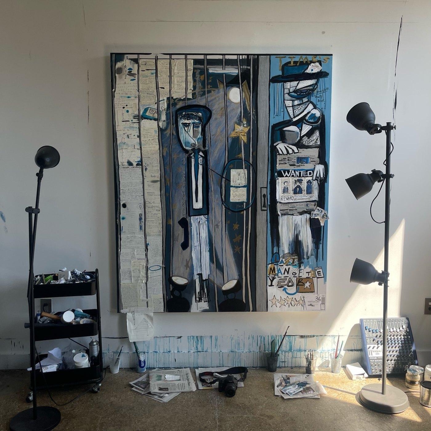 Jet Le Parti, To Be Hung (2021–22). Mixed media on canvas.
