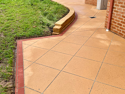 Pressure-cleaned surface after cleaning