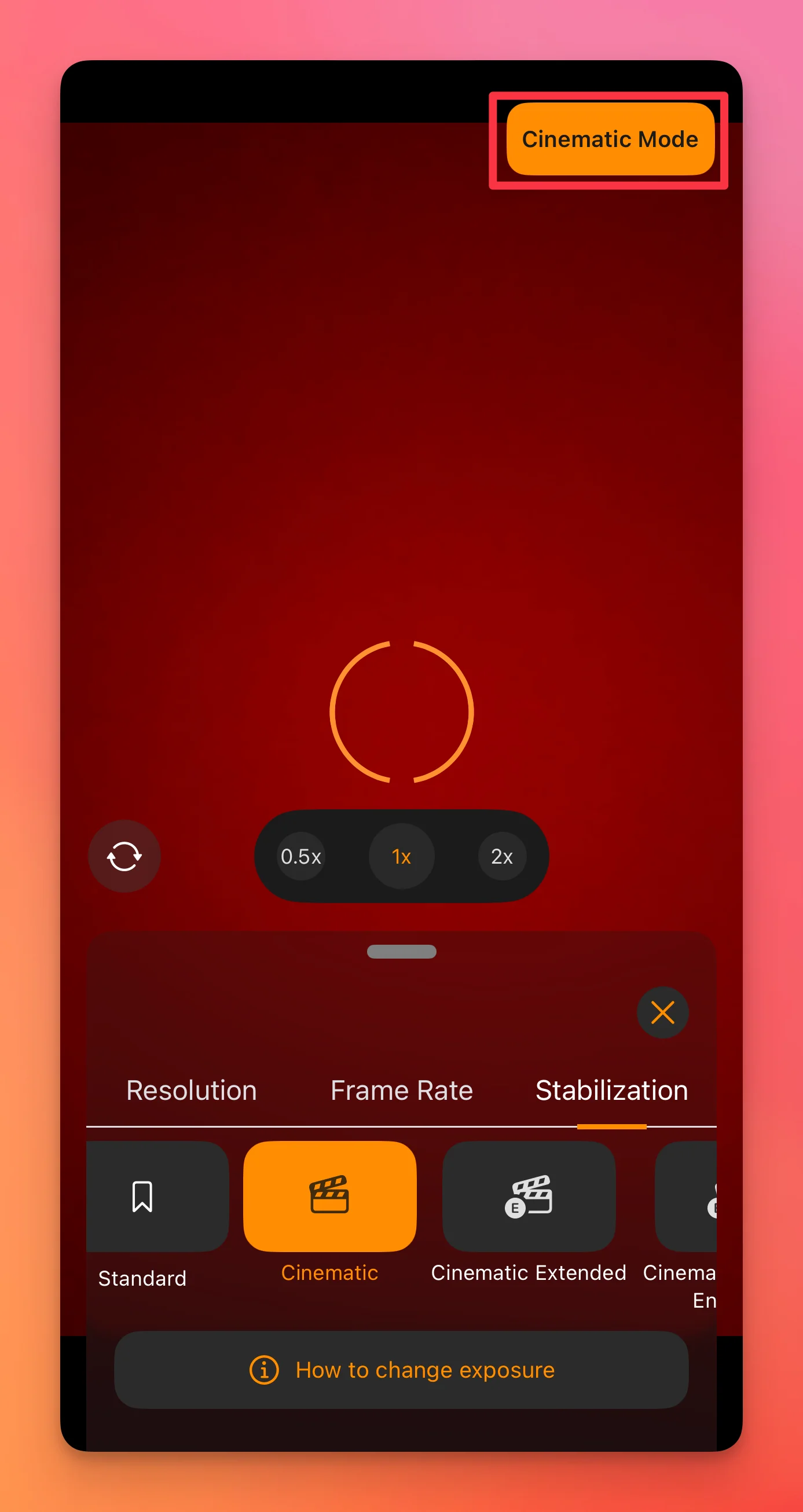 teleprompter.com app cinematic mode button