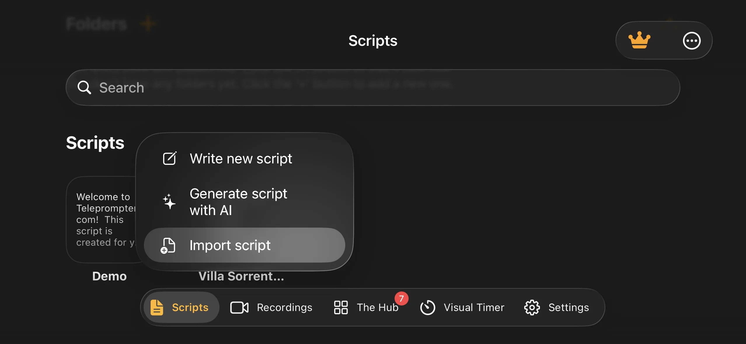 import script teleprompter app