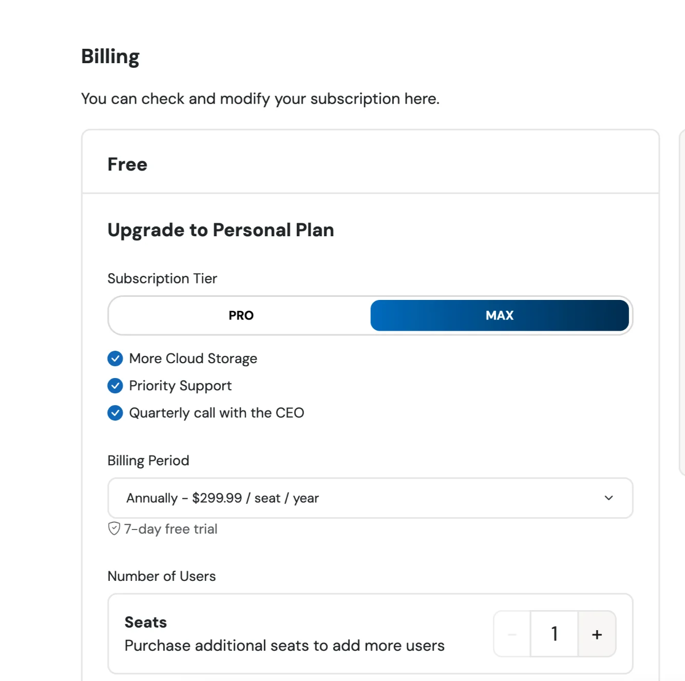 team pricing