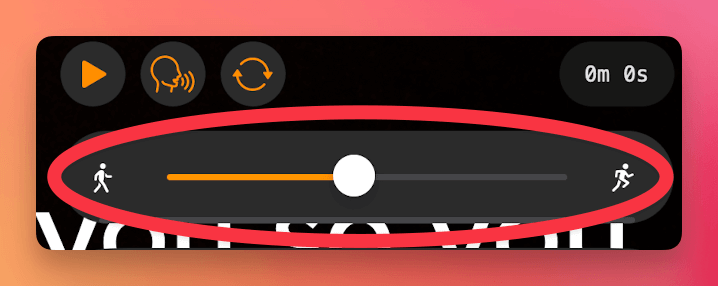 scrolling speed bar