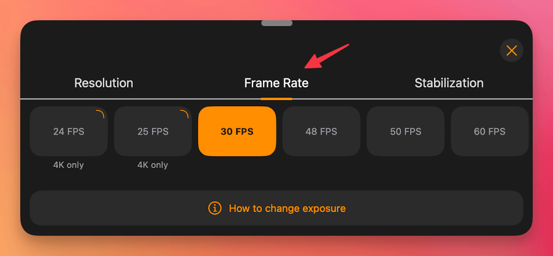 Frame Rate Settings