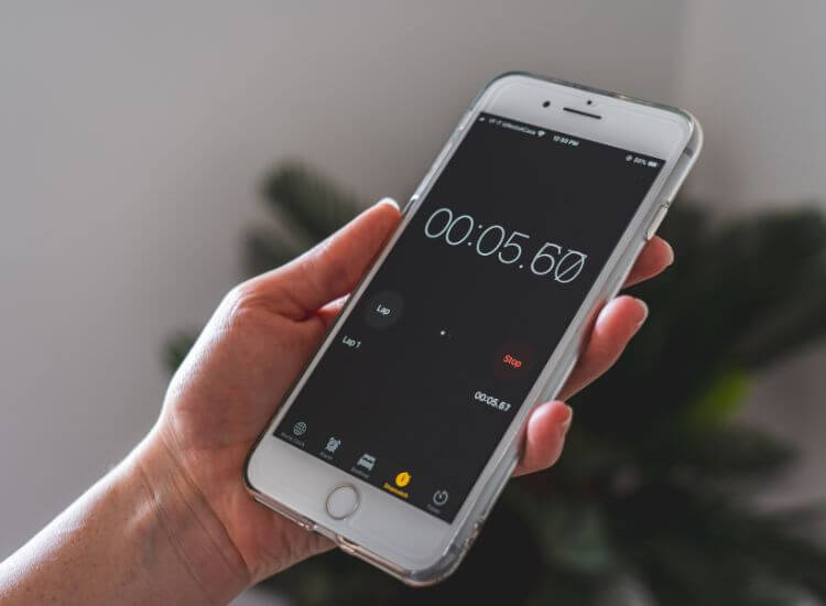 timer on smartphone