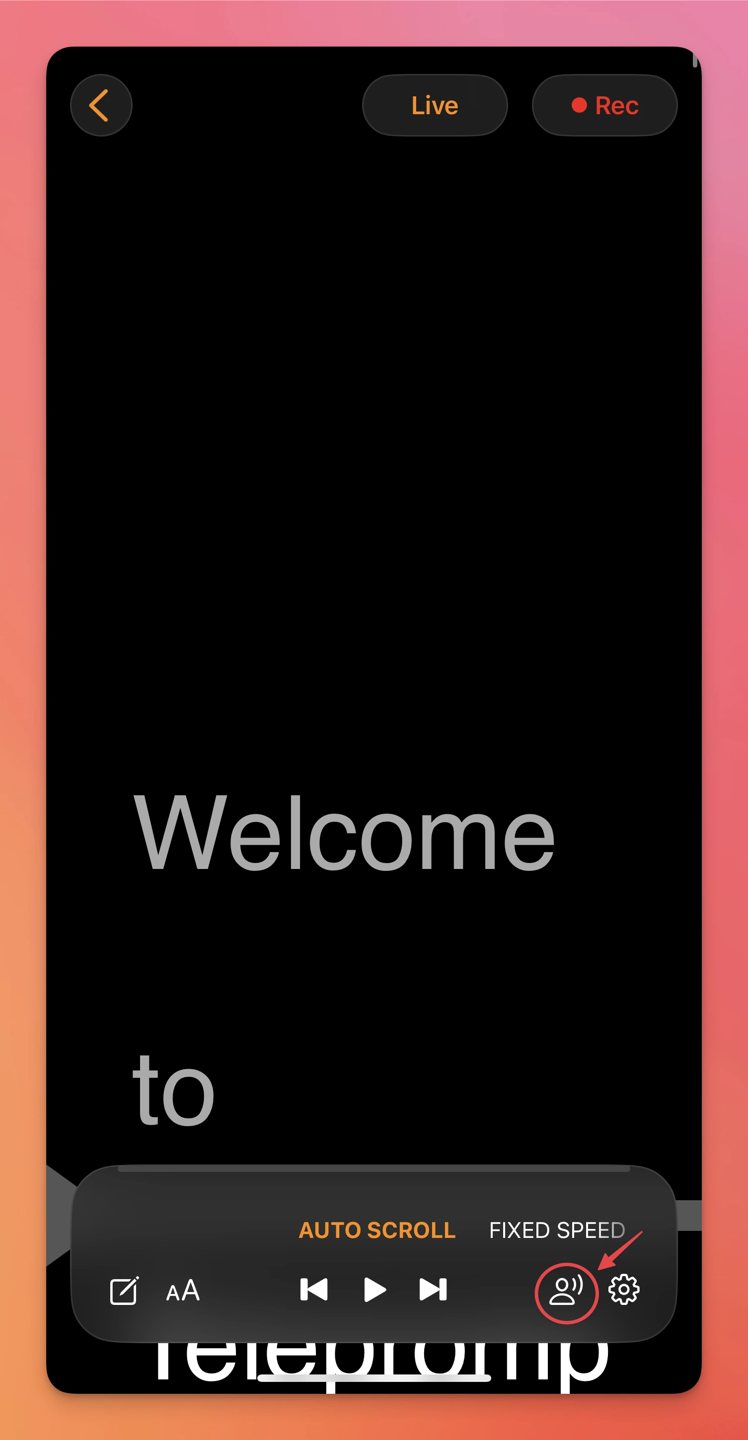 Voice Command Icon of Teleprompter.com