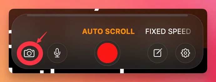 camera icon in recording