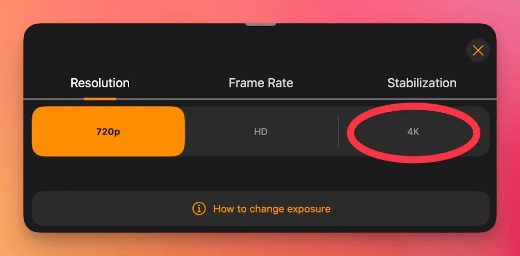 4K Option for Recording