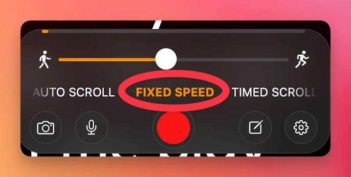 Teleprompter.com Scrolling Speed Options