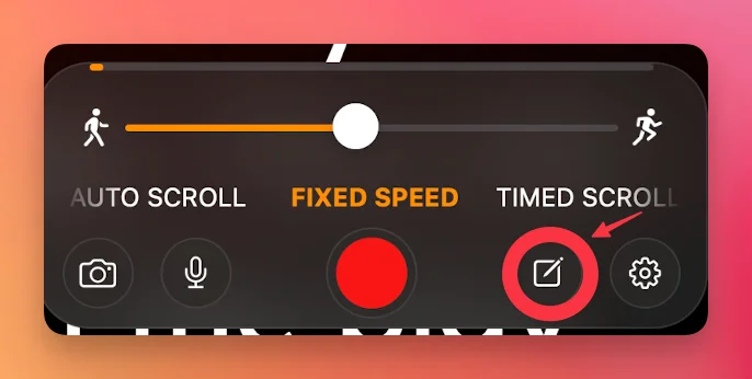 edit script on the recording screen