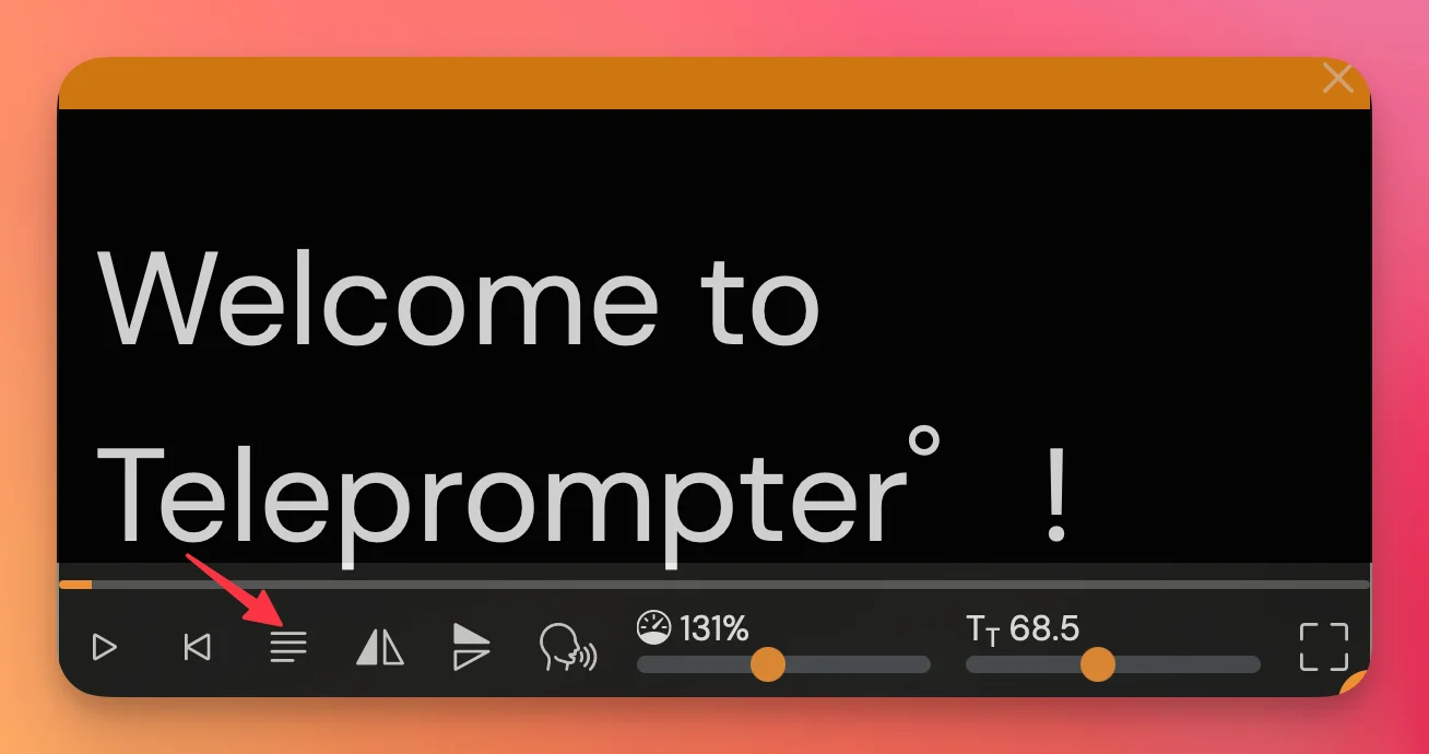 Teleprompter.com web browser version text alignment option