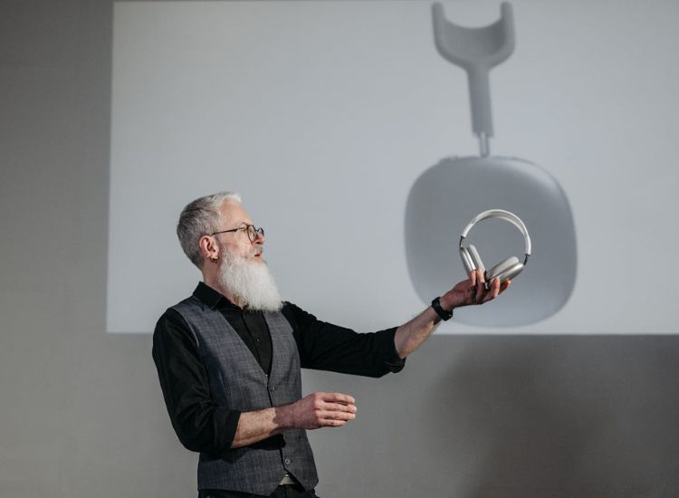 a content creator filming a product demonstration