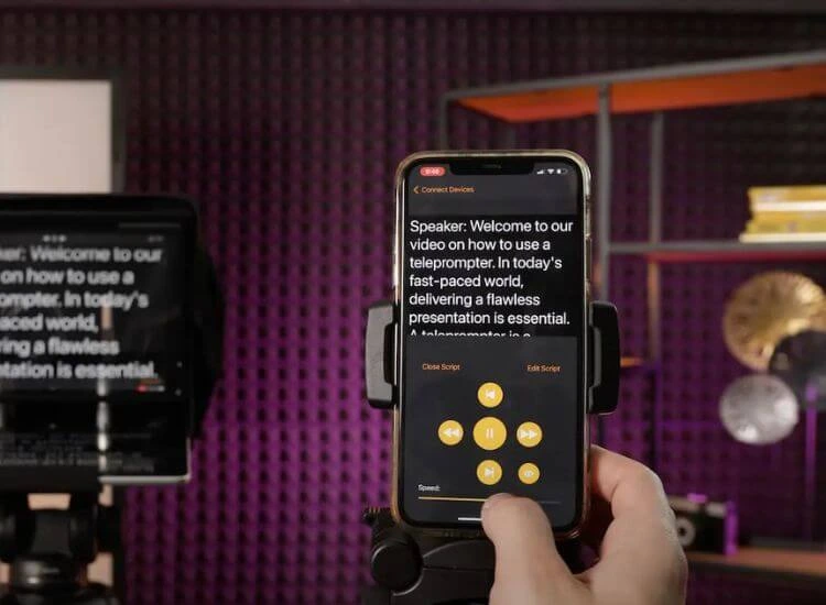 teleprompter app remote on mobile device