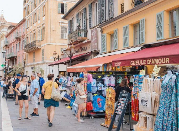 showing local market in a travel vlog