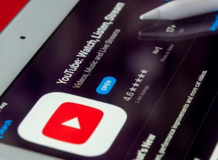 YouTube channel shown on a tablet screen