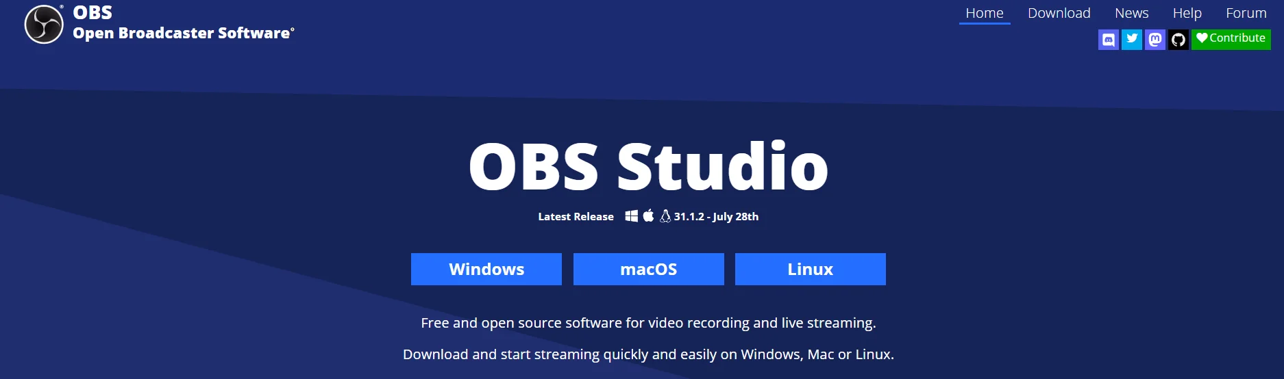 OBS homepage