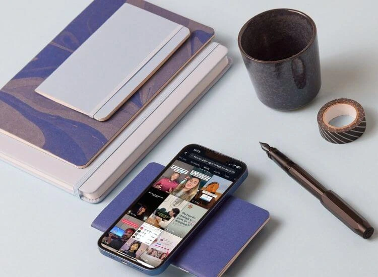 smartphone showing Instagram reels feed on screen