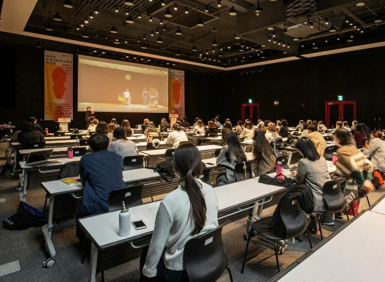 delivering presentation in front of an audience