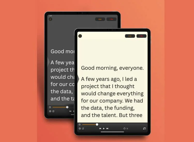 teleprompter app for keynote speech