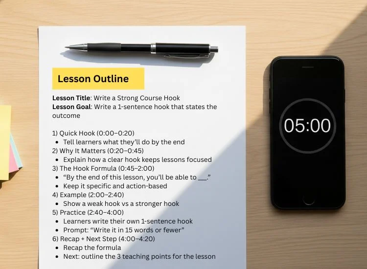 lesson outline for an outline course