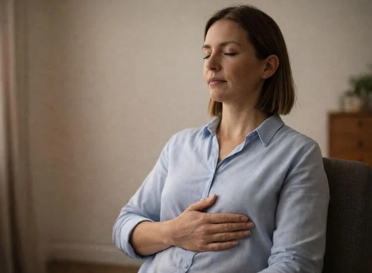 doing breathing exercise