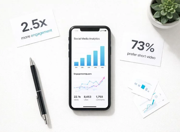 data visualization showing short-form video statistics