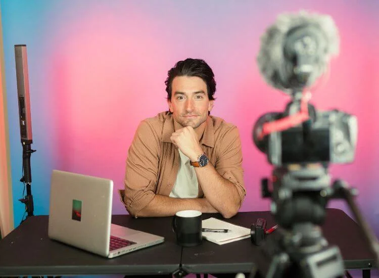 studio setup for talking head video content