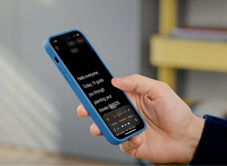 teleprompter app for scripting showing on smartphone