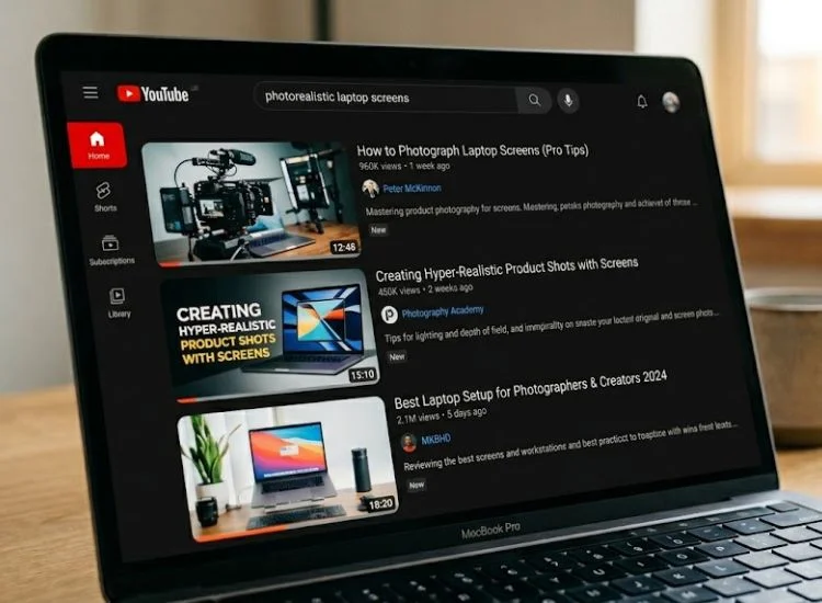 YouTube search results page showing video titles and description previews visible before clicking