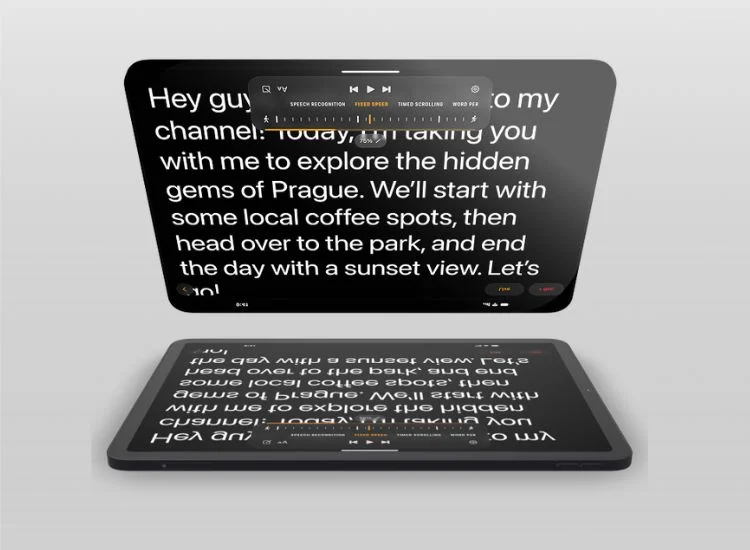 teleprompter app iPad mirroring script