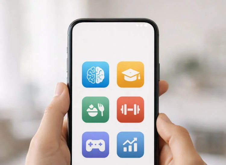 smartphone displaying different icons for YouTube short niches