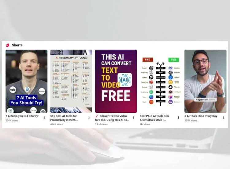 YouTube shorts thumbnails - AI tools