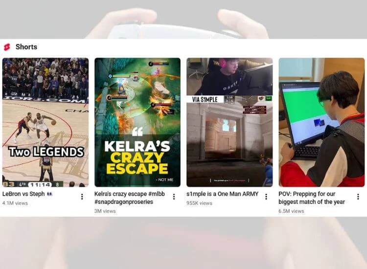 YouTube shorts thumbnails - gaming highlights