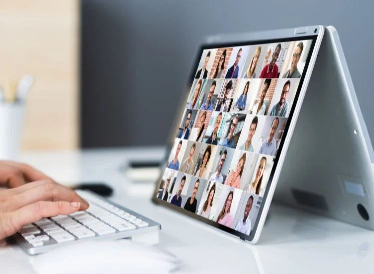attending a webinar