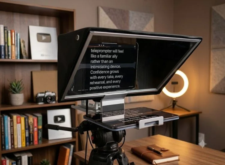 iPad teleprompter and rig