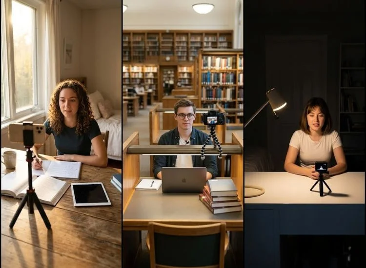 Three Study Vlog Setup Configurations That Work on Camera
