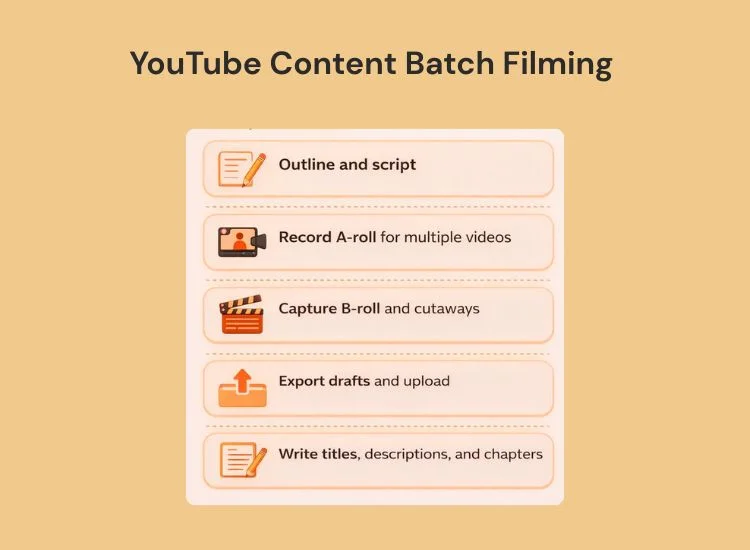 workflow for YouTube content filming