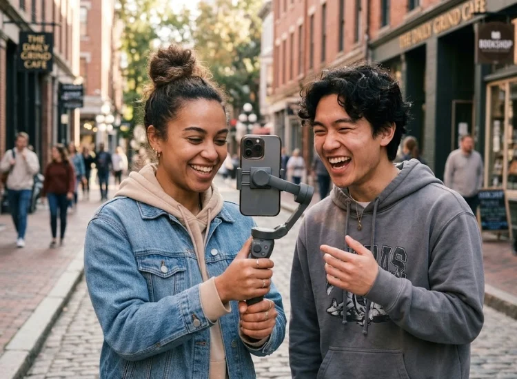 Two content creators collaborating on an Instagram Reel together