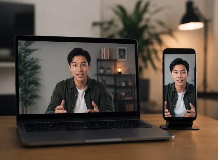 One video file resized into multiple aspect ratios for different social media platforms