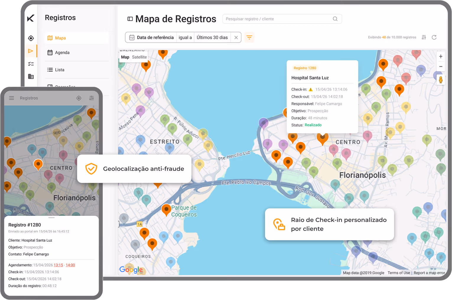 Software e aplicativo para gestão de equipes externas