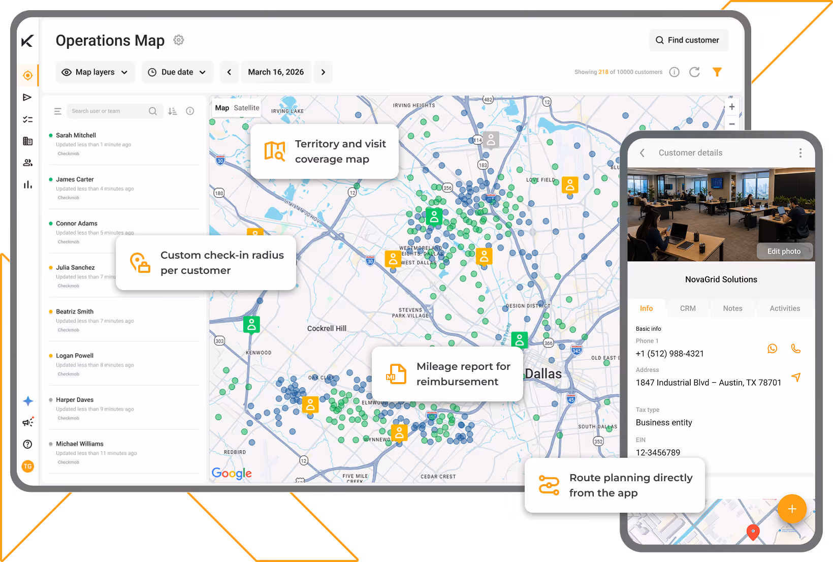 Software and app for managing field teams