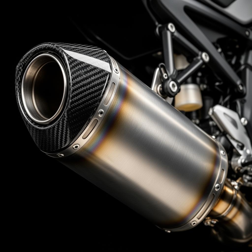 Titanium exhaust system 3D model detail