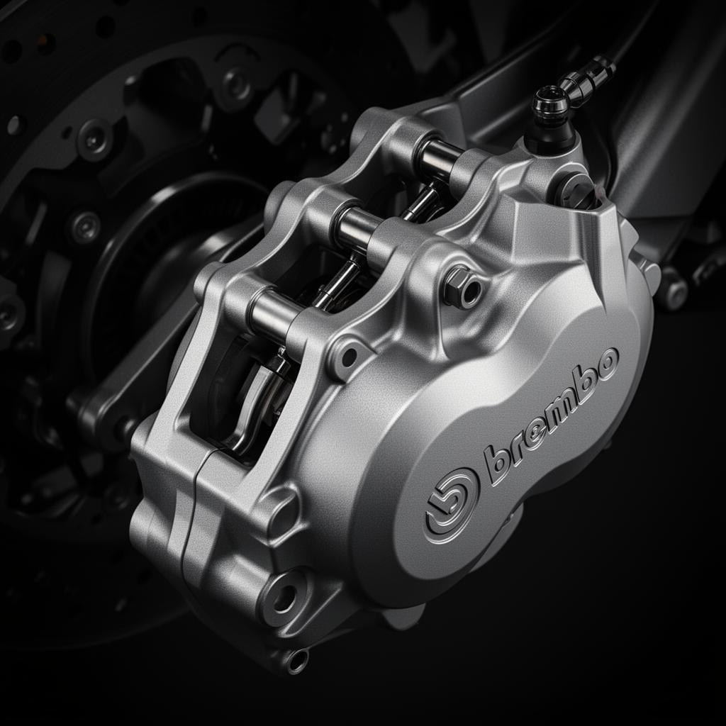 CNC machined brake caliper 3D visualization