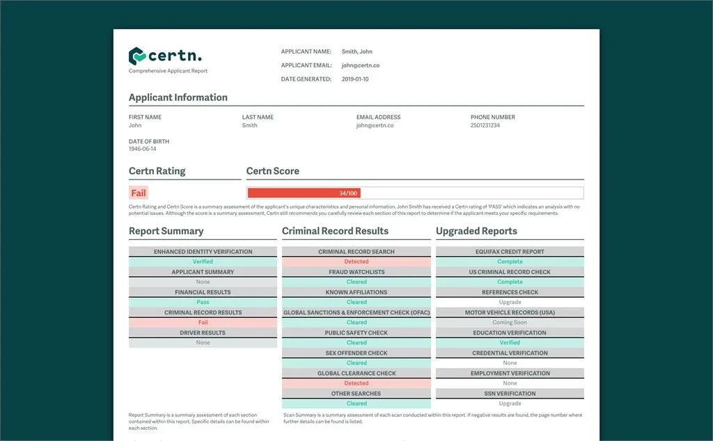 Certn for candidate background checking