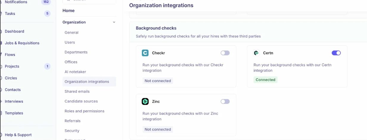Kula ATS and background checking tool integrations