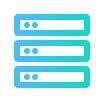 A padlock icon with gradient blue and green outlining and horizontal bar details inside the lock.
