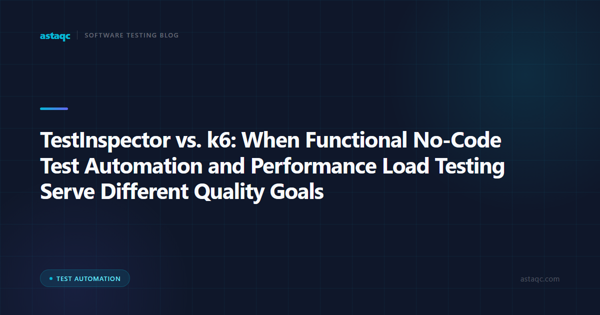 TestInspector vs. k6: When Functional No-Code Test Automation and Performance Load Testing Serve Different Quality Goals