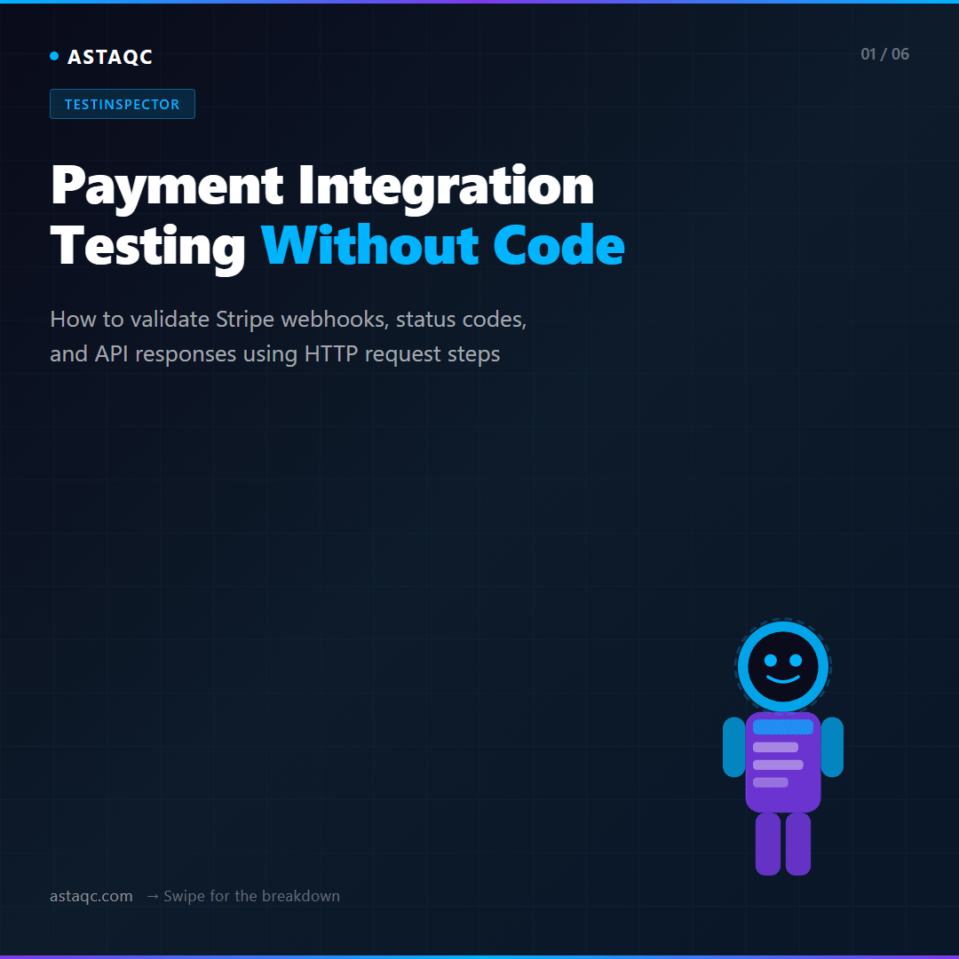 Payment integration testing with TestInspector HTTP steps - slide breakdown