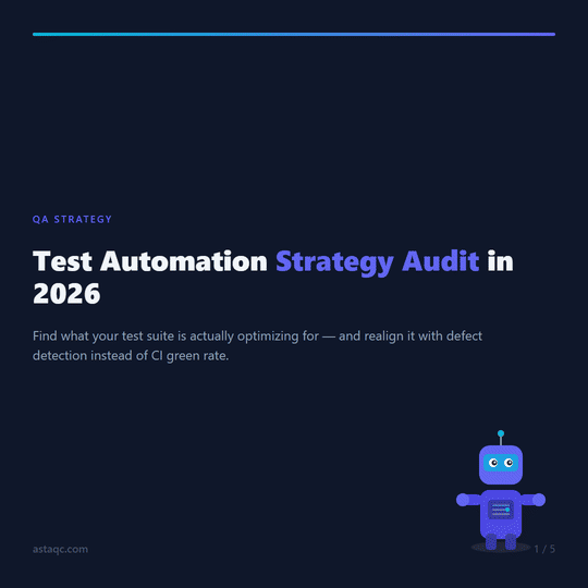 Test automation strategy audit: 4 signs, 3 metrics, 3 reset phases